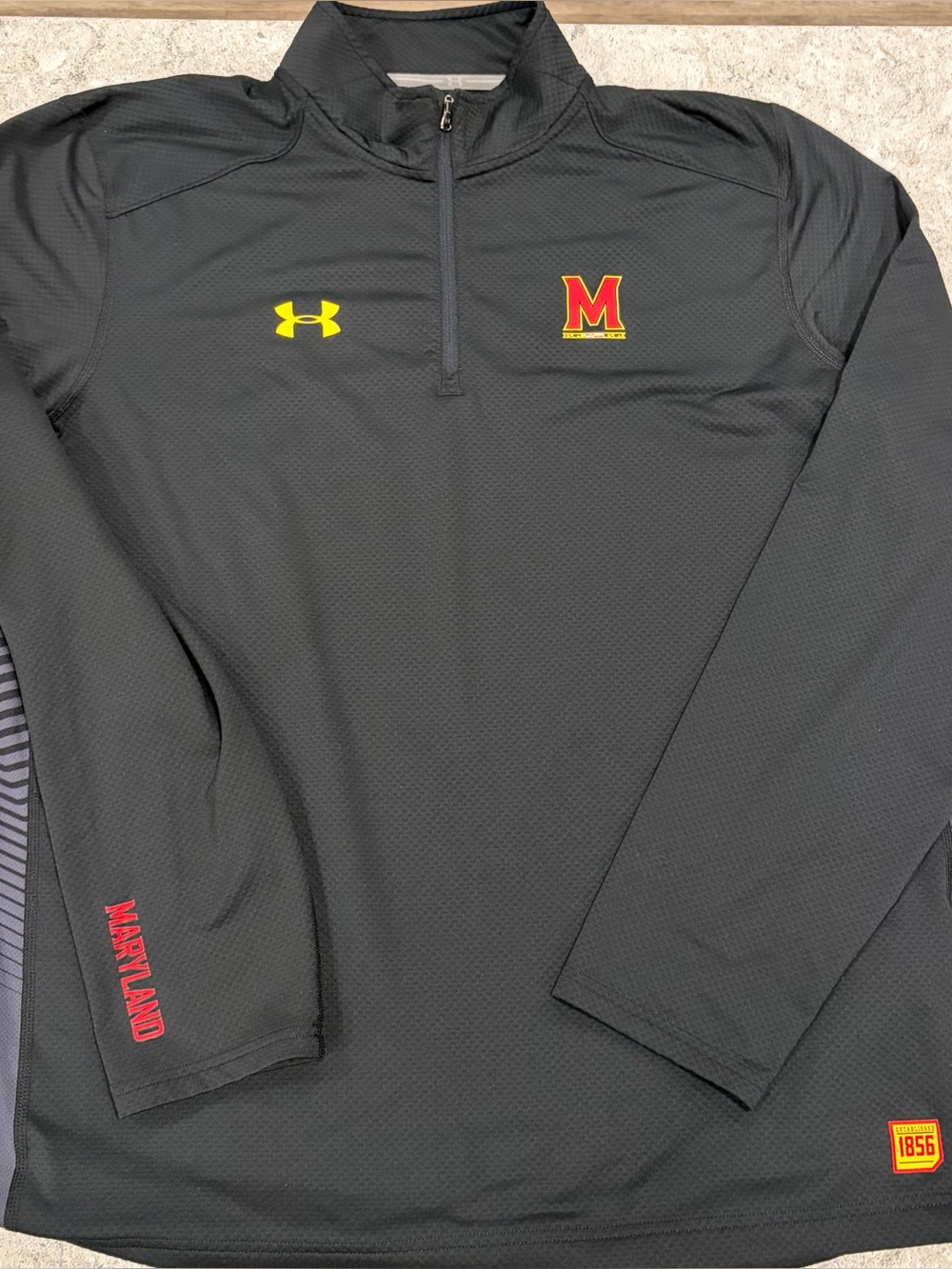 Under Armour Cold Gear Black Maryland 1/4 Zip Performance Pullover-XL